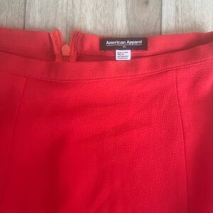 American Apparel Red High-Waist Mini Skirt